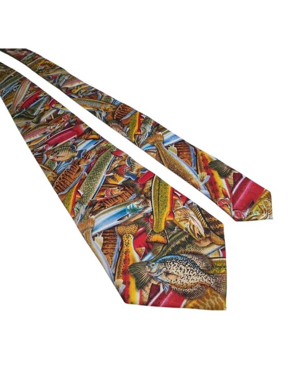 Eagle Neckties Jon Q Wright Men Fishing Multicolor Tie 2004 Licensed Artwork